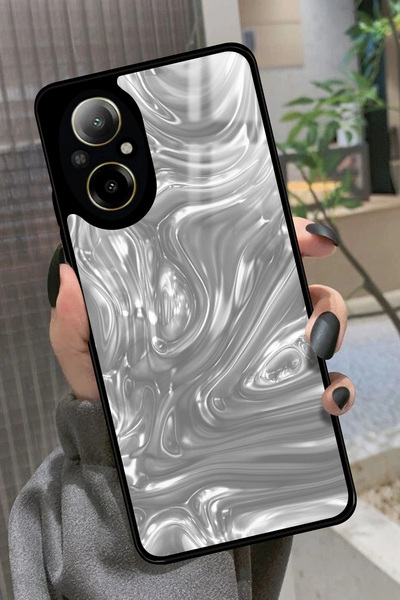 realme 12 Lite Uyumlu Beyaz Tasarımlı Glossy Premium Kılıf