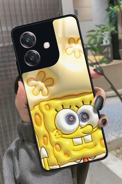 OPPO A3 5G Uyumlu Sunger Bob Tasarımlı Glossy Premium Kılıf