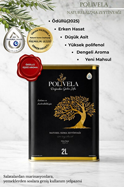 Polivela 2L Naturel Sızma Zeytinyağı Erken Hasat - Yüksek Polifenollü