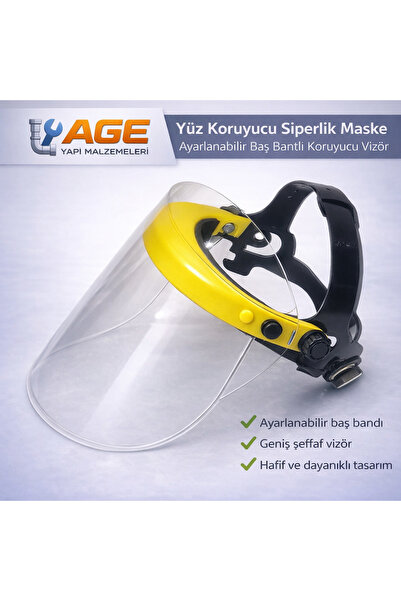 Muhtelif Yüz Koruyucu Siperlik (20X40 CM) Şeffaf (TAKIM)