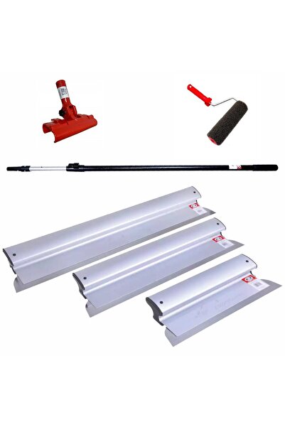 olejnik Set 3 gletiere profesionale, aluminiu, lama inox, 40, 60, 80 cm, supo...