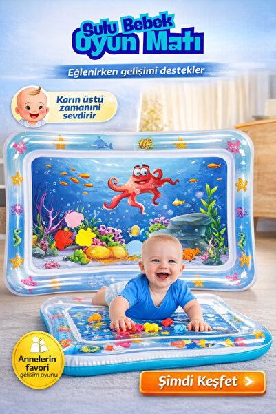 viyolmarketim Sulu Bebek Oyun Matı – 1-3 Yaş Tummy Time Su Dolu Aktivite Halı...