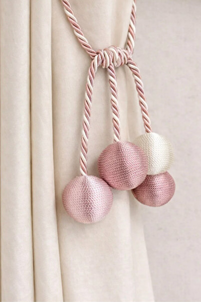 MEFAKS TEKSTİL Modern Sarım 4 Toplu Braçol | Kornişe Takmatik İpli Perde Topl...