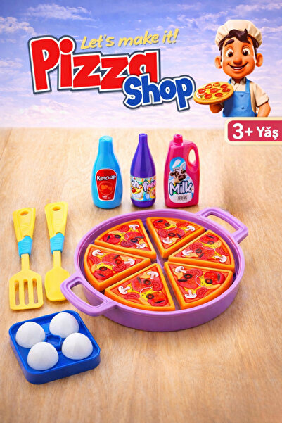 a v d a Yumurtalı Pizza Yapma Oyuncak Seti–Dilimlenebilir Pizza, Servis Tepsi...