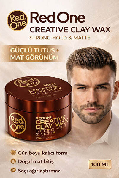 Red One Clay Hair Wax 100 ml – Mat Görünüm -güçlü Tutuş Muhtesem Stiller