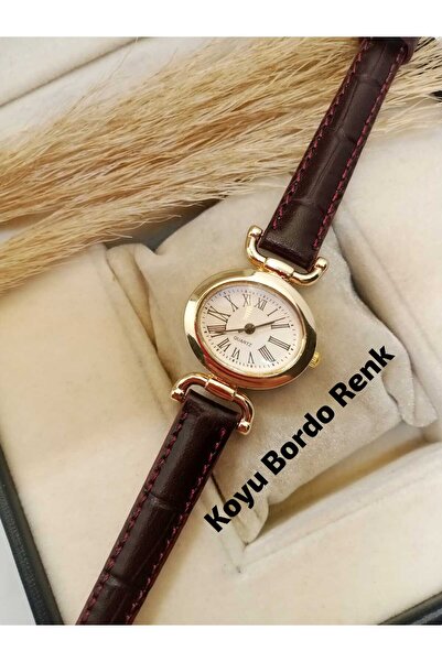 Brality Bordo Color Crocodile Patterned Genuine Leather Cord Model Gold Case ...