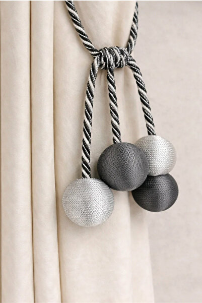 MEFAKS TEKSTİL Modern Sarım 4 Toplu Braçol | Kornişe Takmatik İpli Perde Topl...