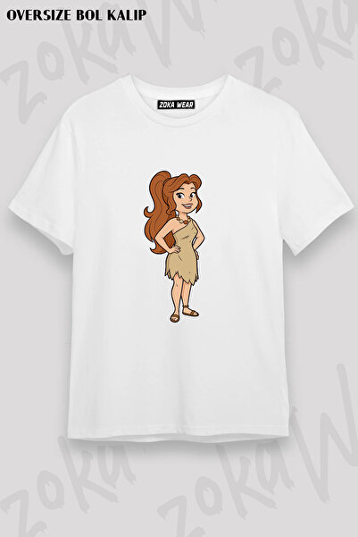 ZOKAWEAR Unisex Oversize kroj Mold Vilma Flintstone Design Štampano majica