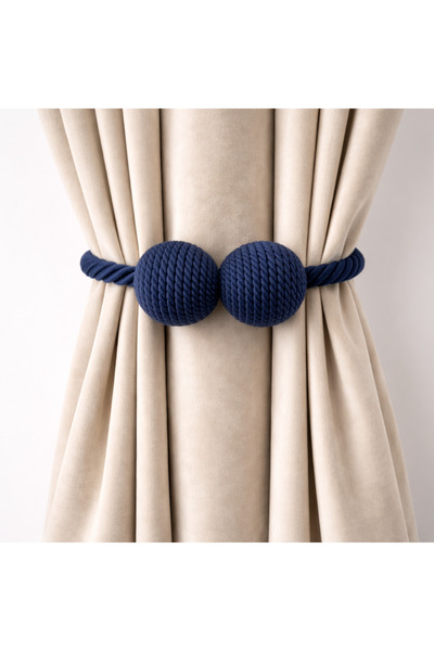 MMTHOME Mıknatıslı Perde Bağlama Aparat Aksesuarı Braçol Lacivert (1 Adet)