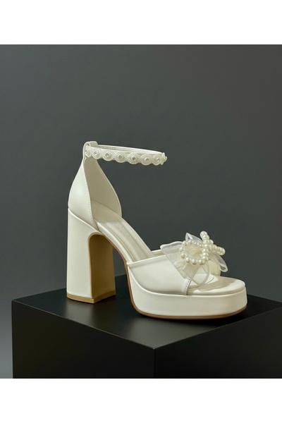 Felisya Butik Rochie de mireasă cu detalii perlate, pantofi cu toc platformă ...