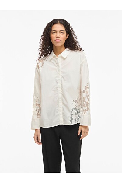 VILA Hemd VICAMINA Spitzen