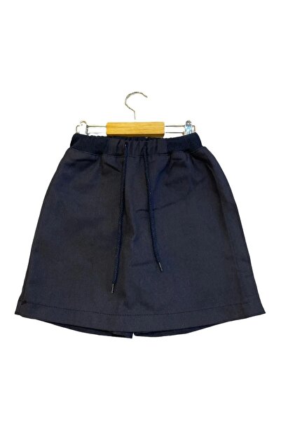 Nacar Kız Çocuk Beli Tam Ribanalı Kanvas Keten Okul Şort Etek 2023