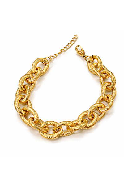 luxury steel gold renk yeni sezon trend çelik bileklik