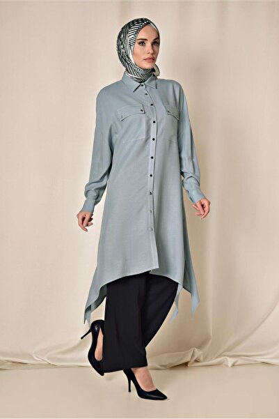 Alvina Asymmetric Tunic with Tie 4855