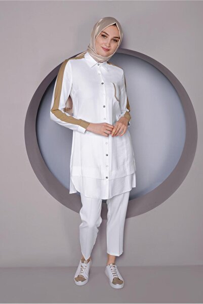 Alvina Strip Detail Buttoned Tunic 41422