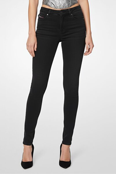 Diesel بنطلون جينز نسائي 2016 D-Air Super Skinny Fit سادة قابل للتمدد، أسود