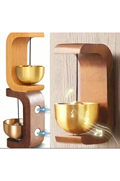 DİES Ahşap Kapı Çanı - Deprem Zili - Dekoratif Zil -Japon Rüzgar Çanı Yapışka...