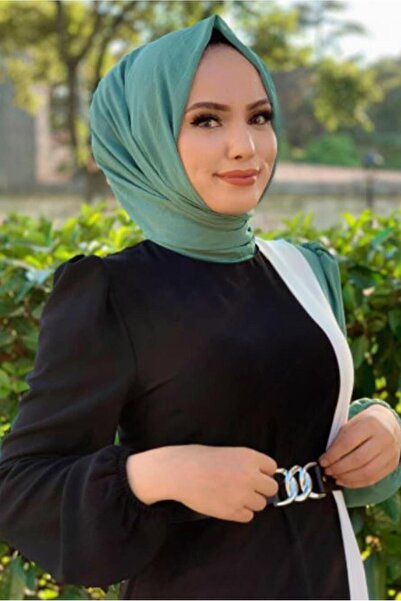 TRENDTESETTÜR KADIN YEŞİL (ÇAĞLA) ÜÇ RENKLİ PİLİSELİ ELBİSE T 2263