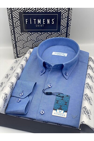 Fitmens قميص رجالي قطني بأكمام طويلة وقصة ضيقة سهل الكي مع علبة هدايا FS-0022...