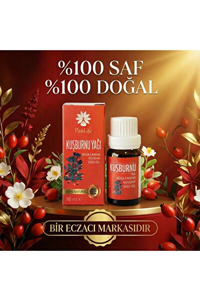 PANLİFE Kuşburnu Çekirdeği Yağı 10 ML- %100 Saf ve Doğal- MARKAMIZ BİR ECZACI...