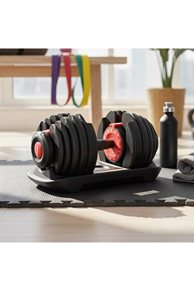 CKSpor 24 Kg Mekanizmalı Ayarlanabilir Dambıl Seti Evde Fitness, Kol Omuz Göğ...