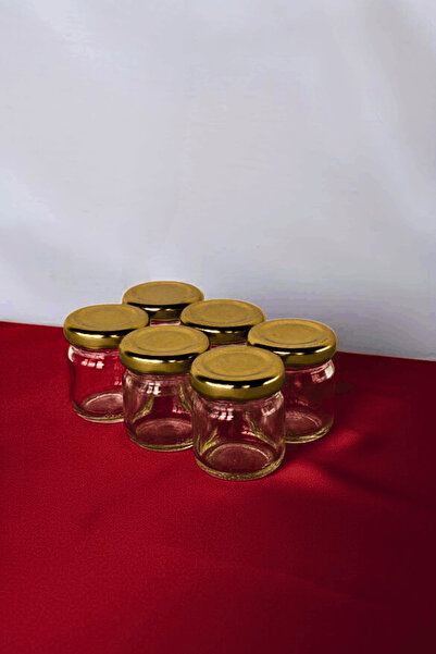 Sarkap 6'lı 40 ml Yuvarlak Cam Kavanoz Gold