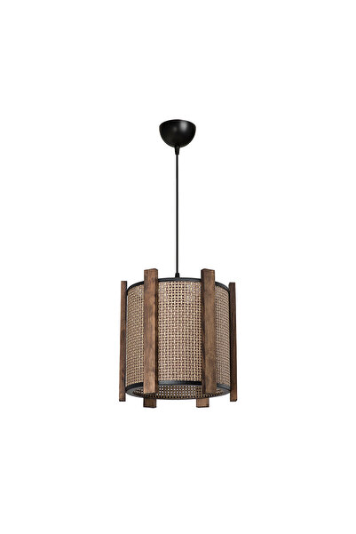 Modelight Lidya Sarkıt Ahşap & Kahve Artı Desen Kumaş