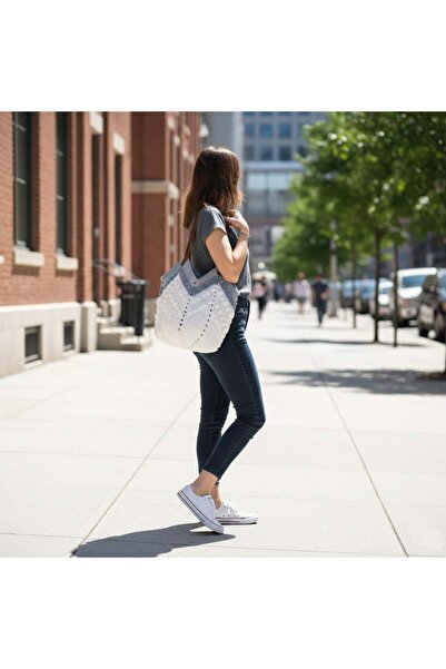 Ritzz Πλεκτή τσάντα Tulip σε καπνιστό γκρι