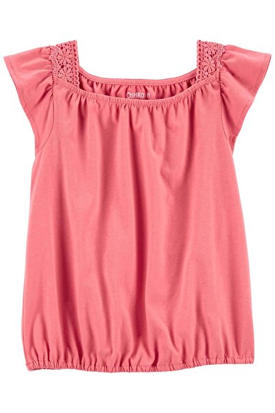 OshKosh تيشيرت بناتي بأكمام قصيرة وردي