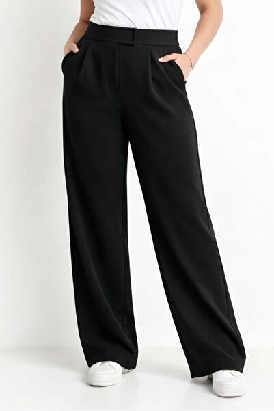 Curly ЧЕРНИ ПАНТАЛОНИ ПАЛАЦО С ВИСОКА ТАЛИЯ В ГОЛЕМИ РАЗМЕРИ