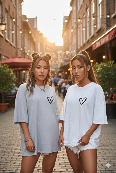 DAXİS Sportwear Company مجموعة من قطعتين تي شيرت نسائي كبير الحجم مطبوع عليه ...