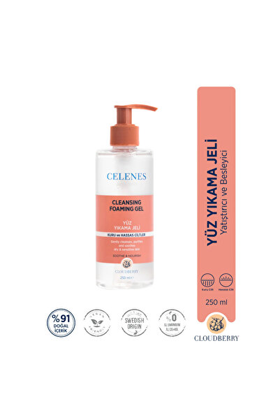 Celenes Cloudberry Kuru ve Hassas Ciltler Yüz Yıkama Jeli 250 ml