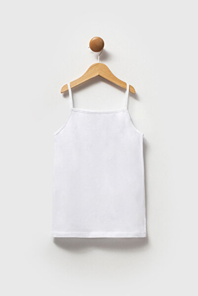 U.S. Polo Assn. KIZ ÇOCUK BASIC İNCE ASKILI ATLET Beyaz