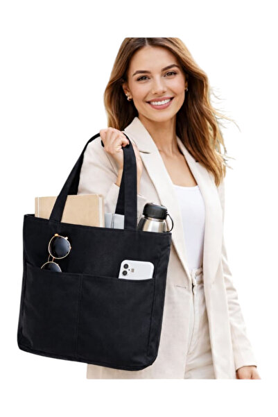 Sofia حقيبة نسائية يومية سوداء مبطنة