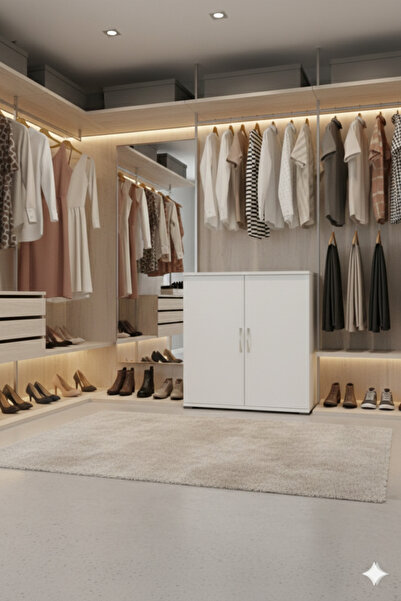 KZY 4 Bölmeli Dolap Gardrop Elbise Dolabı Kazak Dolabı Kıyafet Dolabı Gömlek ...