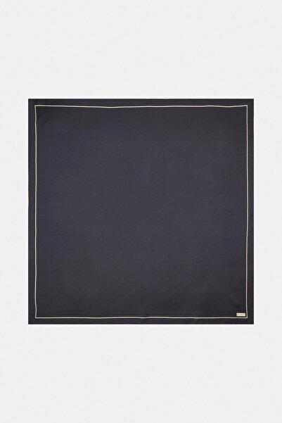 Vakko Plain Twill Silk Scarf - Dark Navy Blue