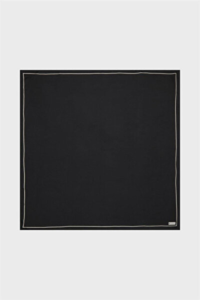 Vakko Düz Twill İpek Eşarp - Siyah Krem