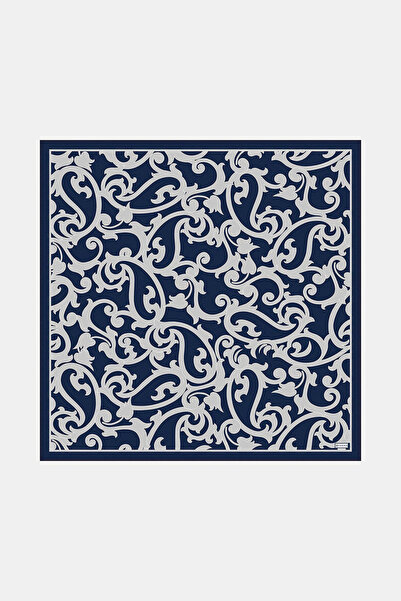 Vakko Twill Silk Scarf - 41106 - Navy Blue