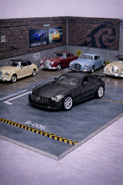 MODEL HEDİYELİK Mercedes Amg GT Diecast Metal Araba Siyah (Mat) Sesli ve Işıklı