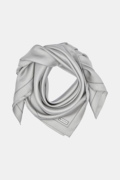 Vakko Düz Twill İpek Eşarp - Gri