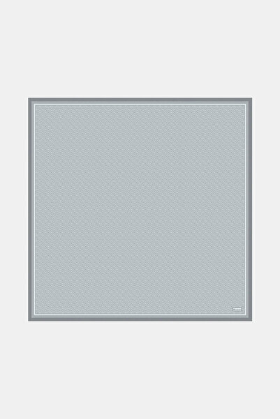 Vakko Twill İpek Eşarp - Yeni Monogram - Gümüş