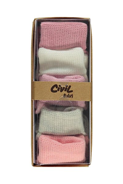 Civil Baby Основен комплект от 5 чифта чорапи за момиченца на възраст 6-12 ме...