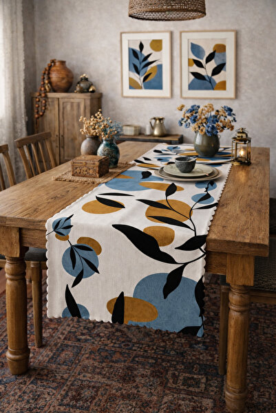 SasoHome Modern Blue Black Leaf Design Pictura Model Digital Printed Decorati...