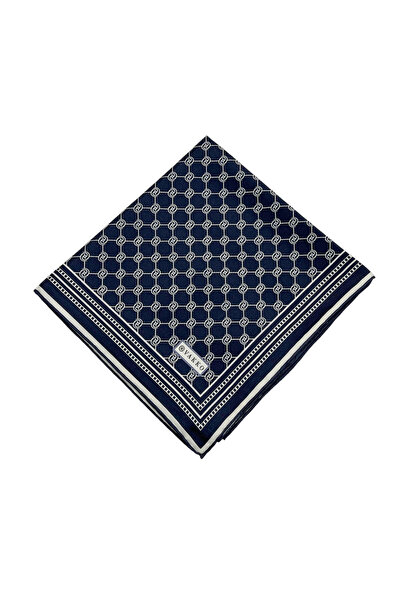 Vakko Twill İpek Eşarp - Özel Seri - Koyu Lacivert