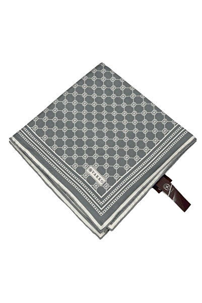 Vakko Twill İpek Eşarp - Özel Seri - Metalik Gri