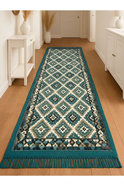 OEM Traditional rug, double-sided, size 80 x 300 cm, Turquoise H&H303