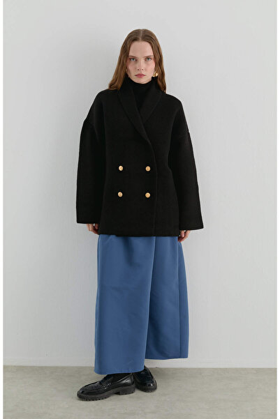 Fatma Atasoy Çelik Örme Blazer Siyah Triko Ceket