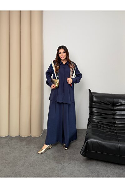 Hatun Atila Oversize Shirt and Wide-Leg Trousers Comfortable Cut Basic Modal ...