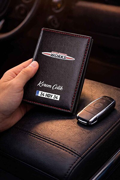 HEDİYEDİYE Kişiye Özel Mini John Cooper Works Logolu Termo Deri Ruhsat Kabı