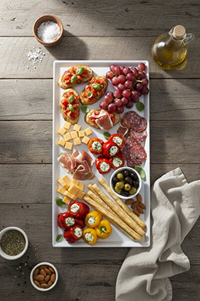 Külsan 105124.CW - Maya Krem Beyaz Dikdörtgen Tabak 51x24 cm, Thermoset Melamin